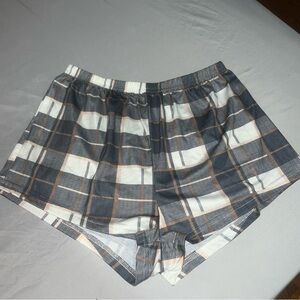 Plaid pajama sleeping shorts